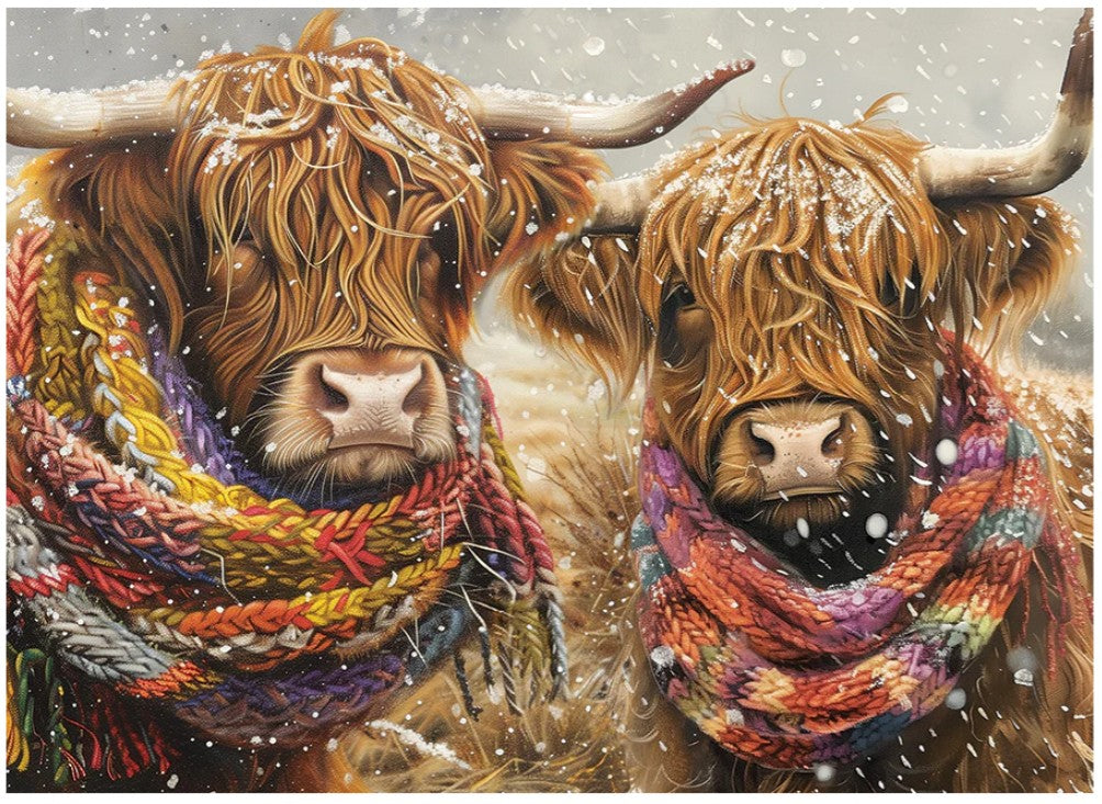 COBBLE HILL CASSE-TÊTE 1000 PIÈCES - BRRR ! DEUX VACHES HIGHLAND #40337