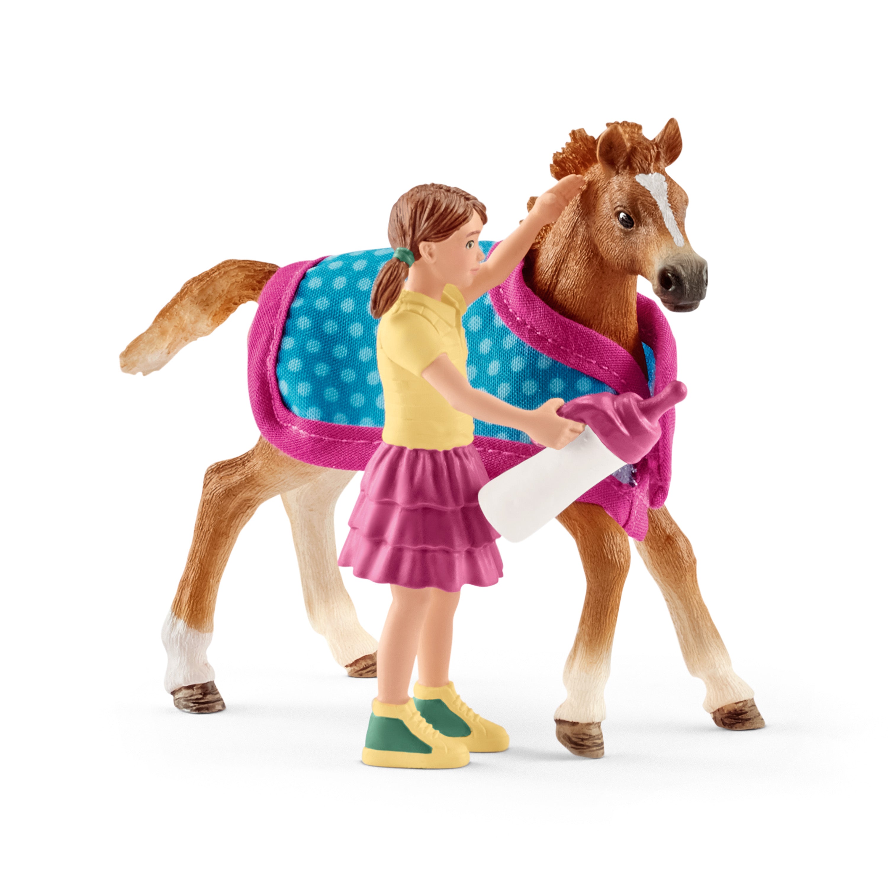 SCHLEICH - POULAIN AVEC COUVERTURE #42361