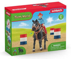 SCHLEICH - COWGIRL ET TONNEAUX DE COURSE #42576
