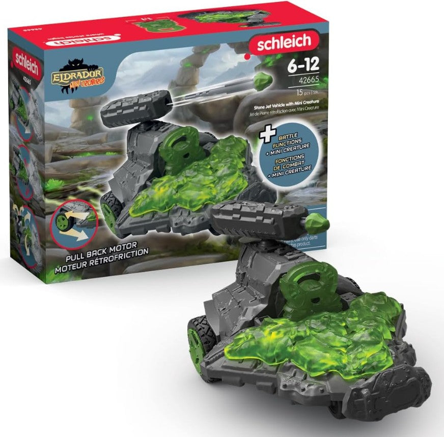 SCHLEICH - STONE THROWER VEHICLE WITH MINI CREATURE #42665 *CHICOUTIMI EXCLUSIVE*