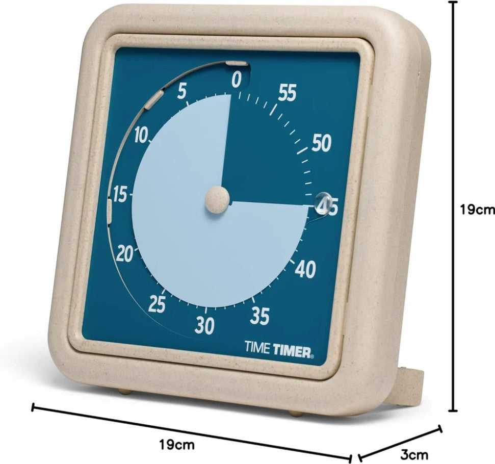 TIME TIMER RETRO (ECO EDITION) - 60 MINUTES - BLUE AND BEIGE (7.5")