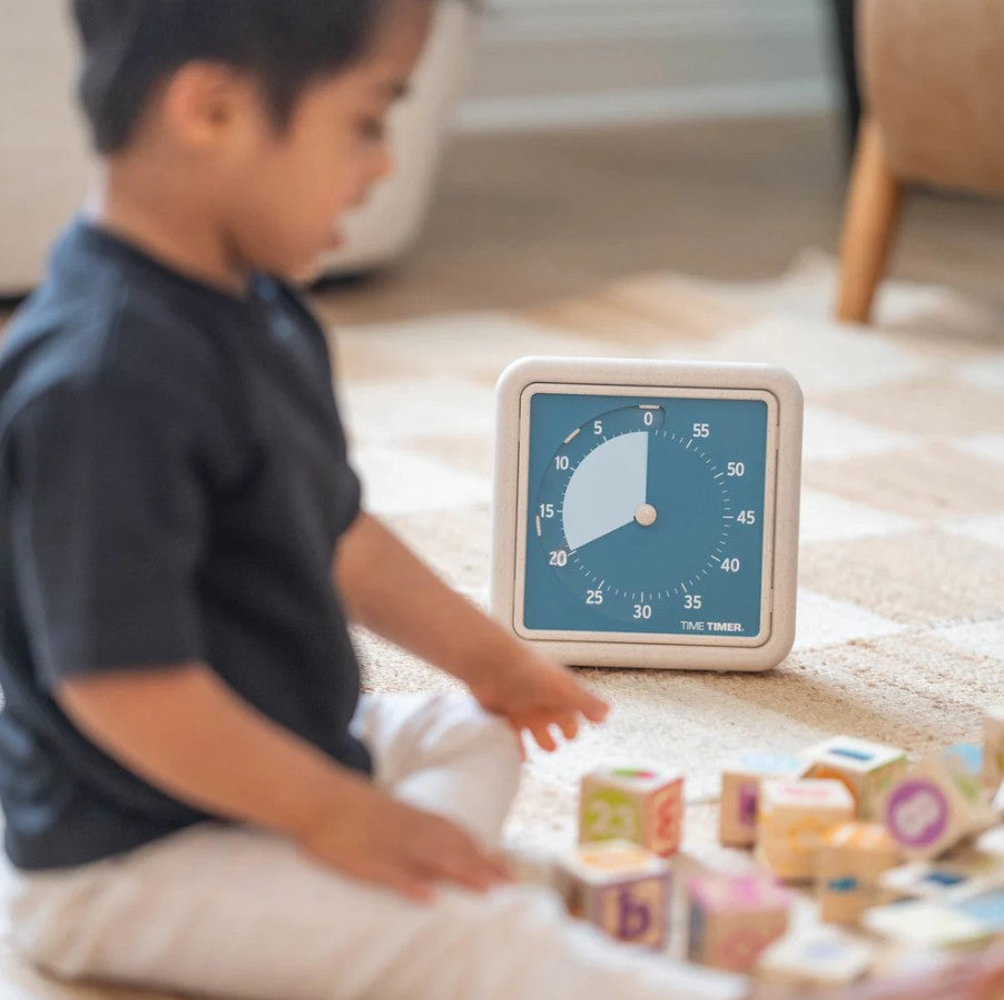 TIME TIMER RETRO (ECO EDITION) - 60 MINUTES - BLUE AND BEIGE (7.5")