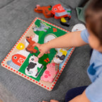 MELISSA AND DOUG - 8-PIECE LARGE WOODEN PEG PUZZLE - FARM ANIMALS