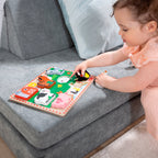 MELISSA AND DOUG - 8-PIECE LARGE WOODEN PEG PUZZLE - FARM ANIMALS