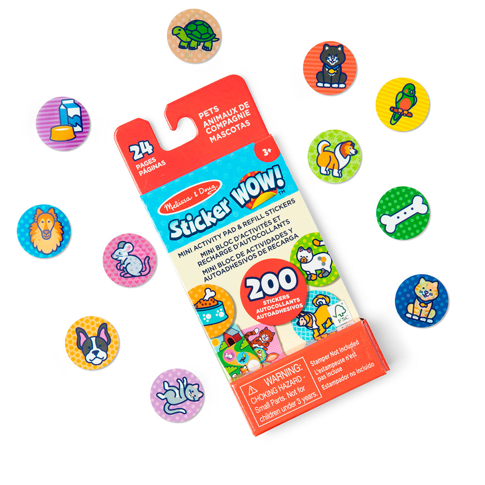 MELISSA AND DOUG - STICKER WOW! - MINI ACTIVITY PAD AND STICKER REFILL - PETS