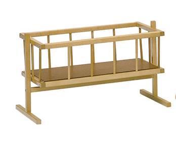 NATURAL WOOD DOLL CRADLE - JB POITRAS