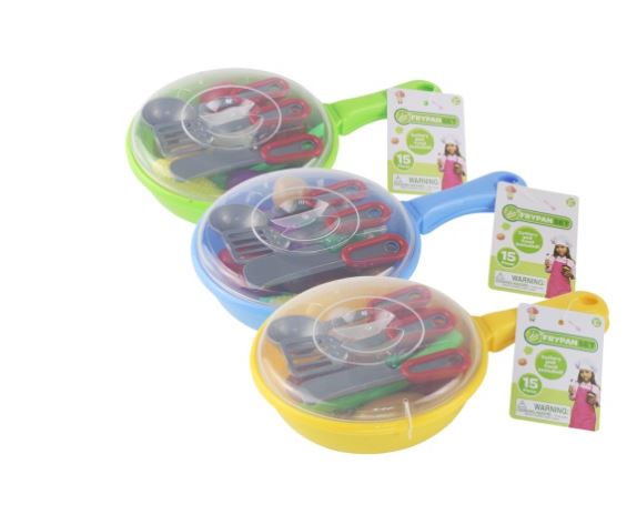 FRYING PAN PLAYSET WITH 15 PC ASST