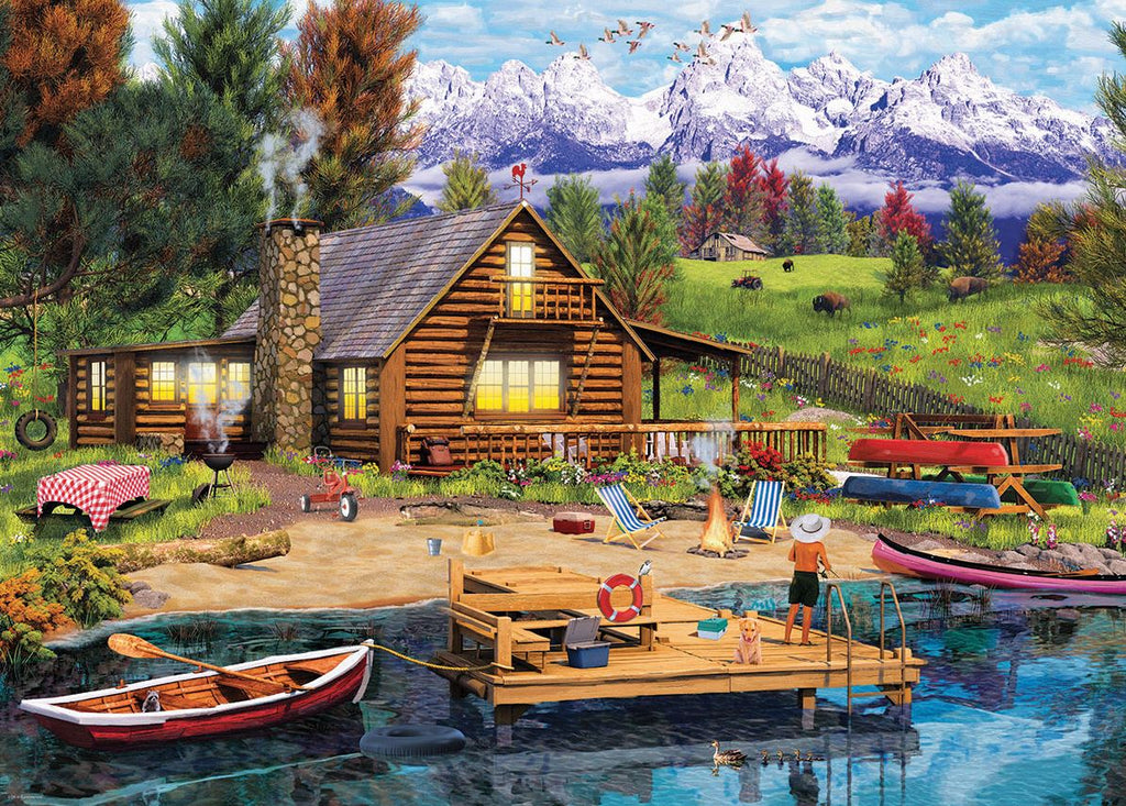 EUROGRAPHICS JIGSAW PUZZLE 1000 PIECES - MOUNTAIN CABIN #6000-5726