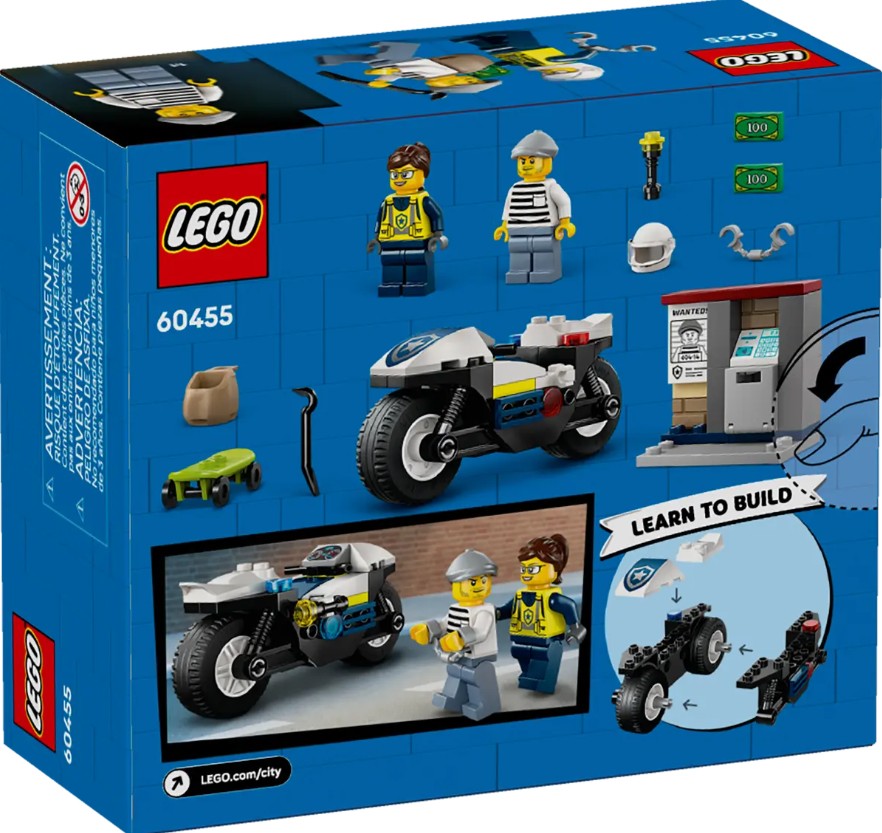 LEGO CITY POLICE - LA COURSE-POURSUITE EN MOTO DE POLICE #60455
