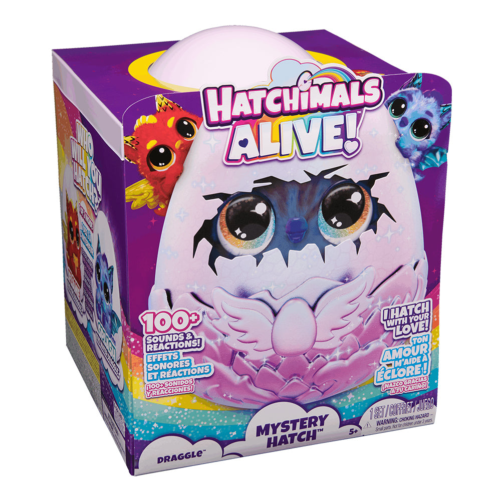 HATCHIMALS ALIVE - ÉCLOSION MYSTÈRE DRAGGLE AVEC SONS ET LUMIÈRES