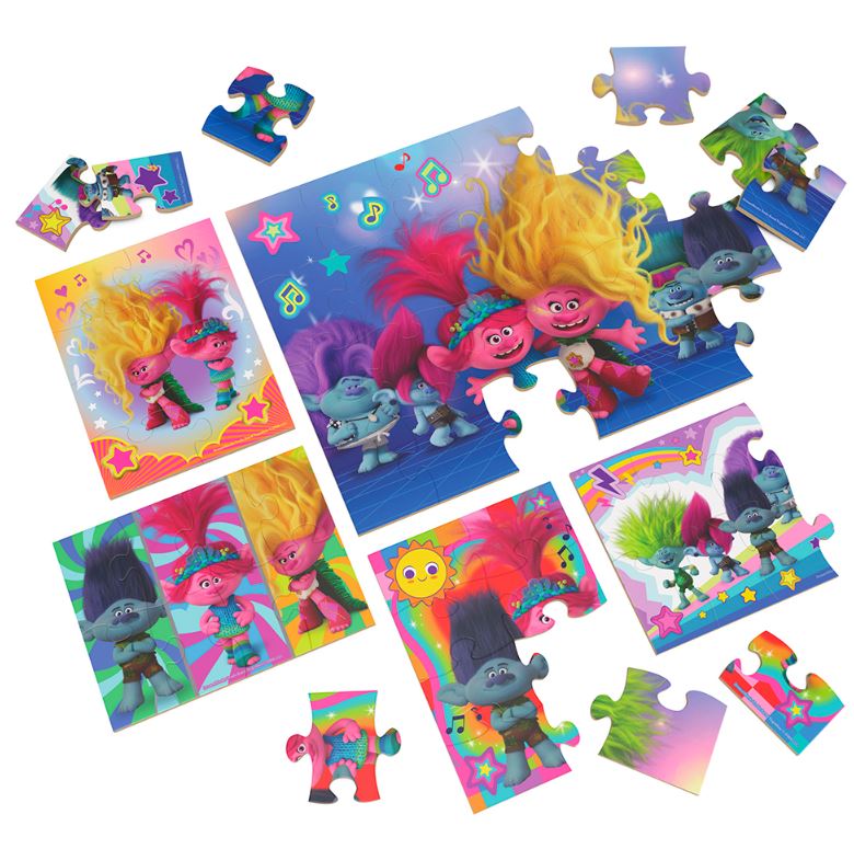 SPINMASTER CASSE-TÊTE EN BOIS 5 EN 1 8 ET 24 PIÈCES - TROLLS #6070458