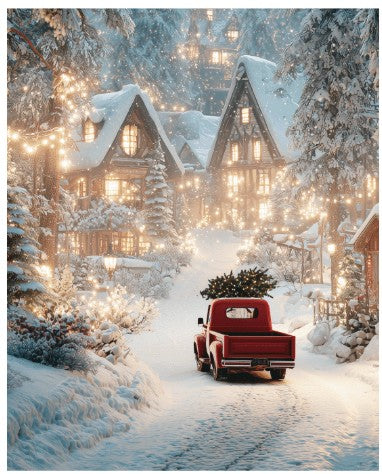 MICROVISION PRINTED THROW 48X60 CHRISTMAS RED TRUCK