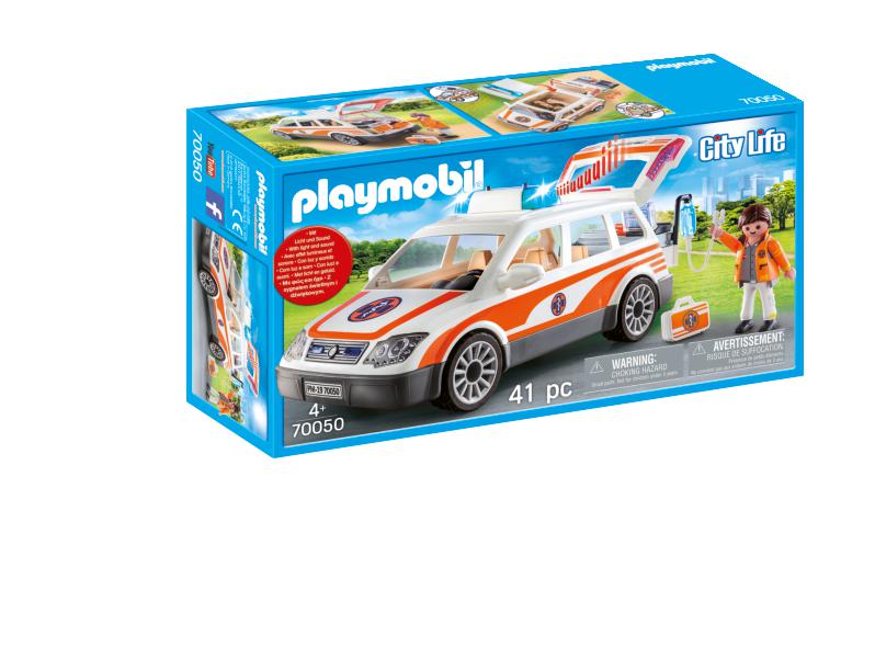PLAYMOBIL - VOITURE ET AMBULANCIERS #70050