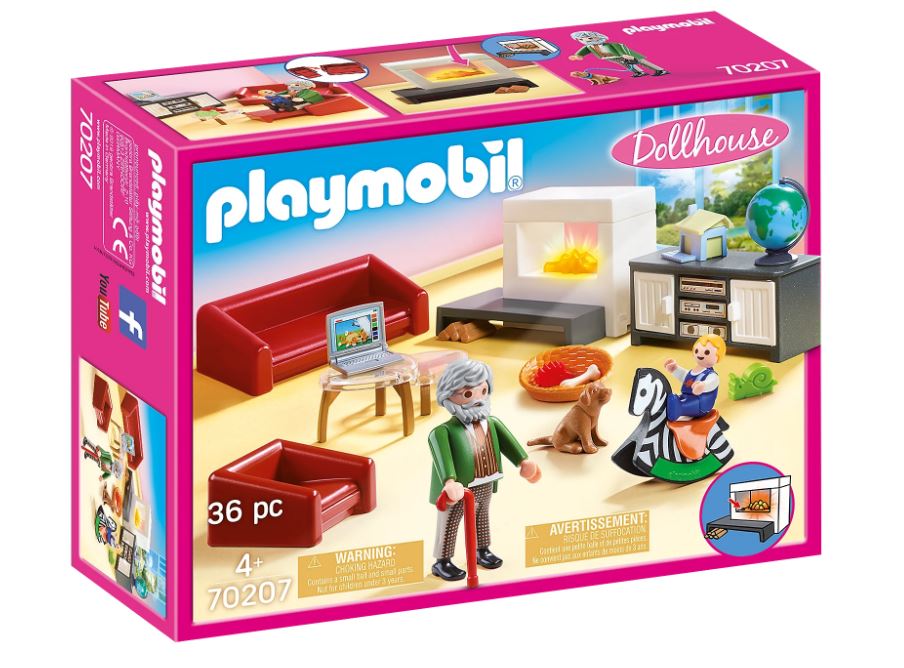 PLAYMOBIL DOLLHOUSE - LIVING ROOM WITH FIREPLACE #70207