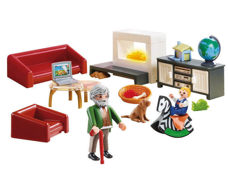 PLAYMOBIL DOLLHOUSE - LIVING ROOM WITH FIREPLACE #70207