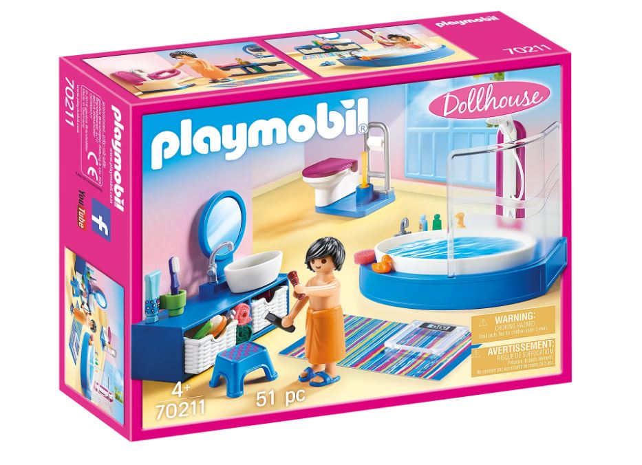 PLAYMOBIL DOLLHOUSE - BATHROOM WITH BATHTUB #70211