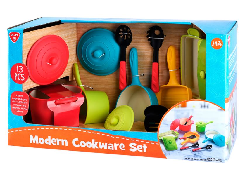 PLAYGO - BATTERIE DE CUISINE MODERNE 13 PIÈCES
