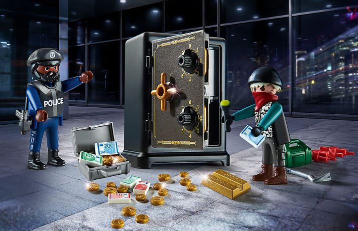 PLAYMOBIL CITY ACTION - STARTER PACK POLICIER AVEC CAMBRIOLEUR DE COFFRE-FORT #70908