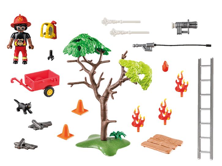PLAYMOBIL DUCK ON CALL - FIREFIGHTER AND CAT #70917