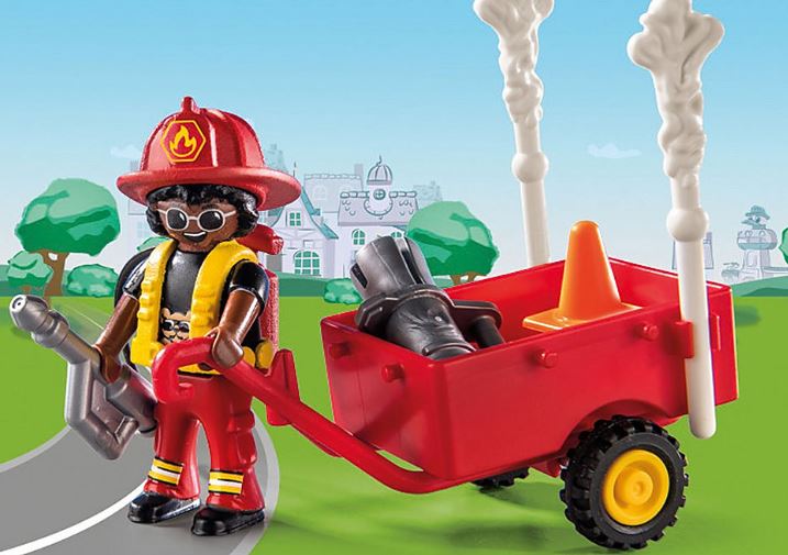 PLAYMOBIL DUCK ON CALL - FIREFIGHTER AND CAT #70917