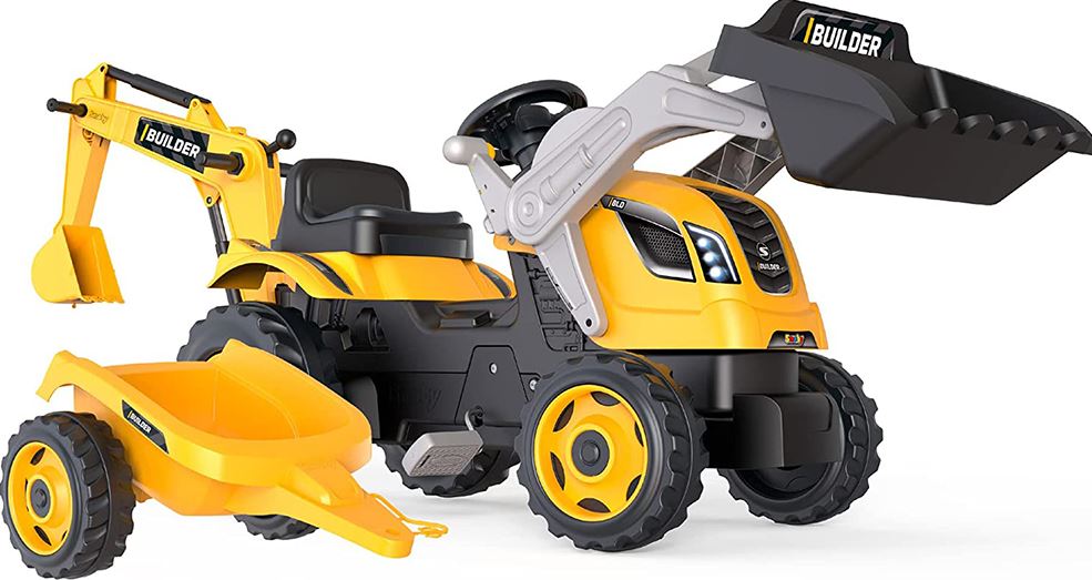 SMOBY - TRACTEUR BUILDER MAX + REMORQUE