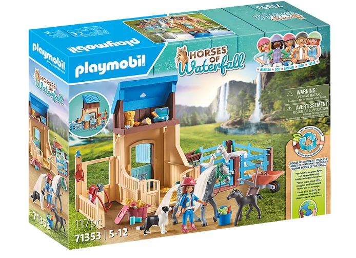 PLAYMOBIL HORSES OF WATERFALL - AMELIA ET WHISPER AVEC BOX POUR CHEVAUX #71353