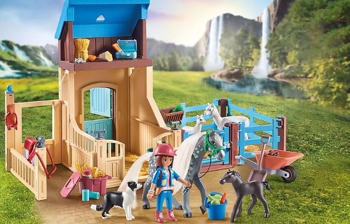 PLAYMOBIL HORSES OF WATERFALL - AMELIA ET WHISPER AVEC BOX POUR CHEVAUX #71353
