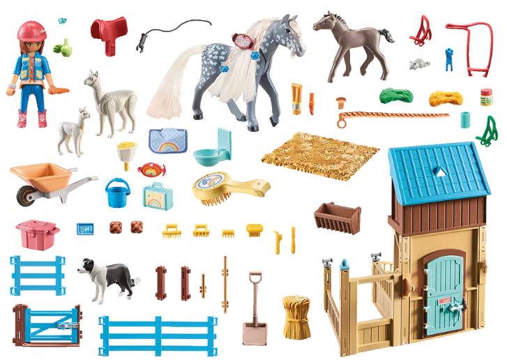 PLAYMOBIL HORSES OF WATERFALL - AMELIA ET WHISPER AVEC BOX POUR CHEVAUX #71353
