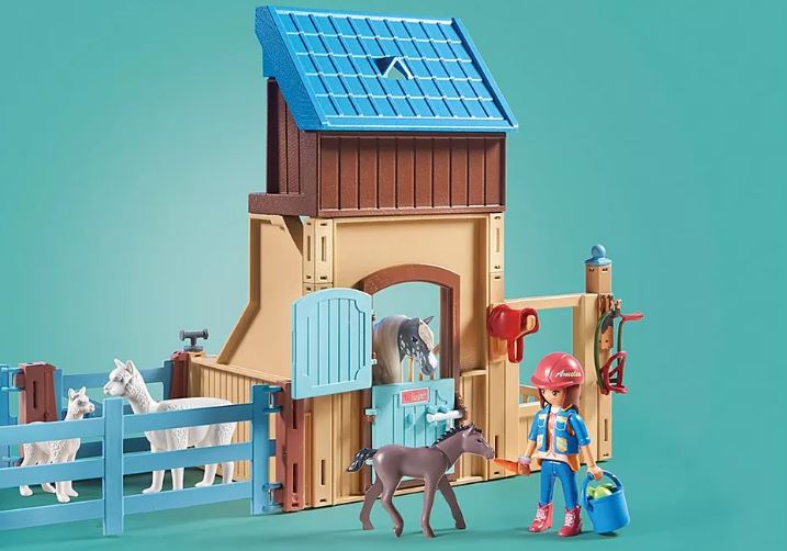 PLAYMOBIL HORSES OF WATERFALL - AMELIA ET WHISPER AVEC BOX POUR CHEVAUX #71353