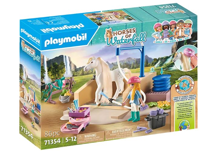 PLAYMOBIL HORSES OF WATERFALL - ISABELLA ET LIONESS AVEC AIRE DE LAVAGE POUR CHEVAUX #71354