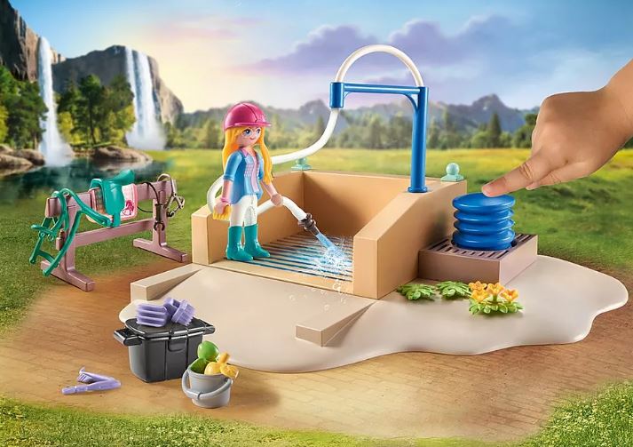 PLAYMOBIL HORSES OF WATERFALL - ISABELLA ET LIONESS AVEC AIRE DE LAVAGE POUR CHEVAUX #71354