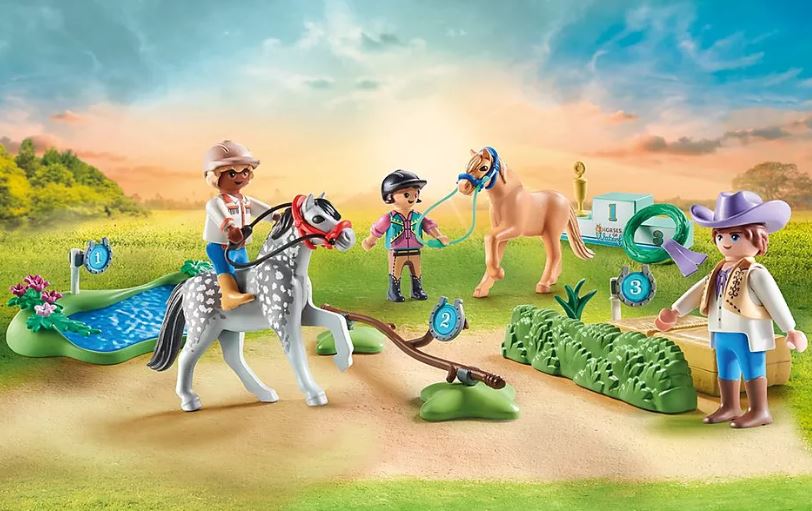 PLAYMOBIL HORSES OF WATERFALL - CAVALIERS AVEC PONEYS ET SAUT D'OBSTACLES #71495