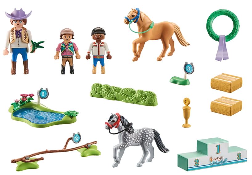 PLAYMOBIL HORSES OF WATERFALL - CAVALIERS AVEC PONEYS ET SAUT D'OBSTACLES #71495