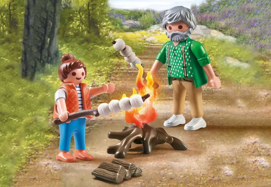 PLAYMOBIL MY LIFE - GRAND-PÈRE AVEC PETITE FILLE ET FEU DE CAMP #71513