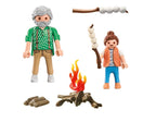 PLAYMOBIL MY LIFE - GRAND-PÈRE AVEC PETITE FILLE ET FEU DE CAMP #71513