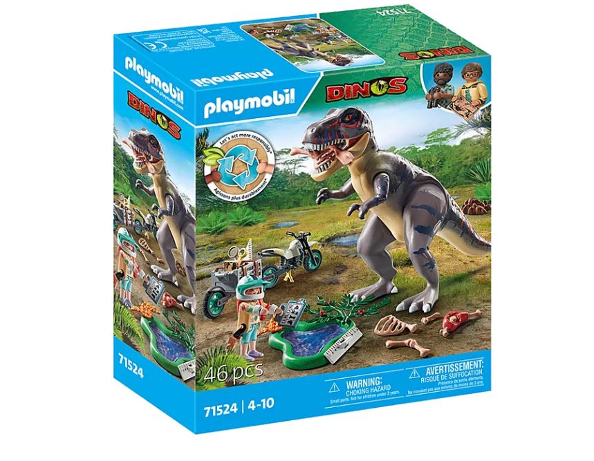 PLAYMOBIL DINOS - EXPLORATEUR AVEC MOTO ET TYRANNOSAURE #71524