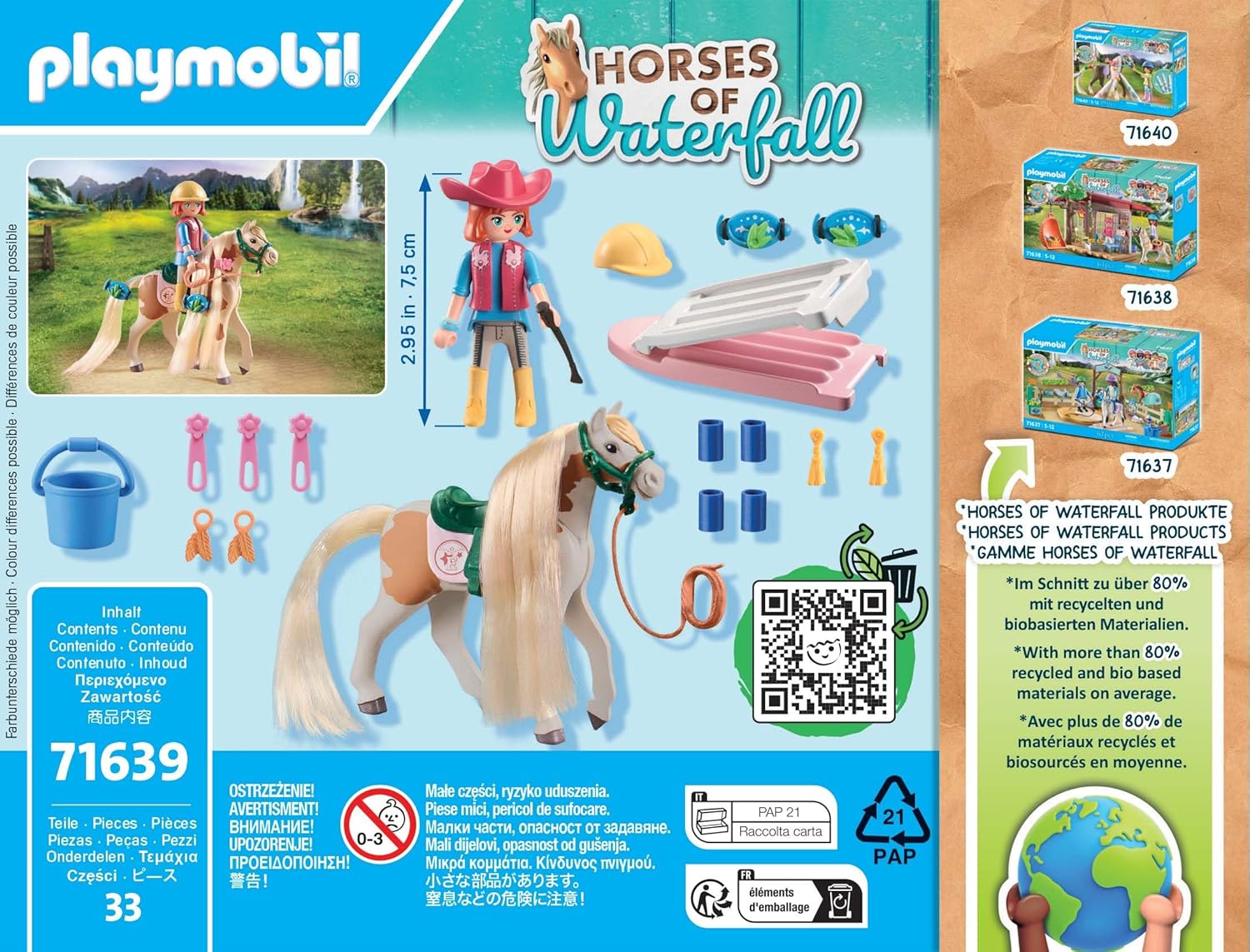 PLAYMOBIL HORSES OF WATERFALL - ELLIE AVEC CHEVAL #71639