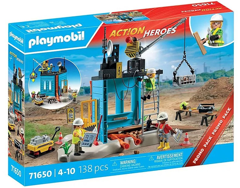 PLAYMOBIL ACTION HEROES - PROMO-PACK OUVRIERS ET CHANTIER #71650