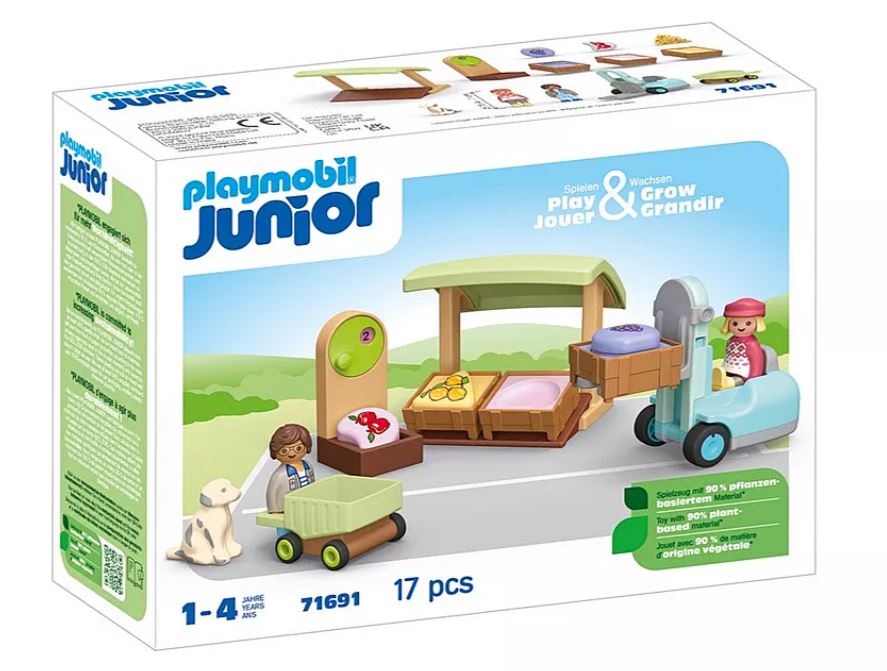PLAYMOBIL JUNIOR - ORGANIC MARKET STALL AND FORKLIFT #71691