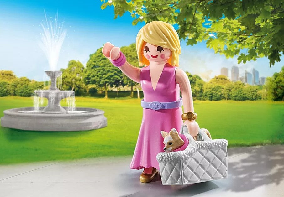 PLAYMOBIL MY LIFE - WOMAN WITH CHIHUAHUA AND PET CARRIER #71737