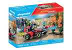 PLAYMOBIL ACTION HEROES - FIREFIGHTER WITH QUAD AND TWO FLAMING BUSHES #71824