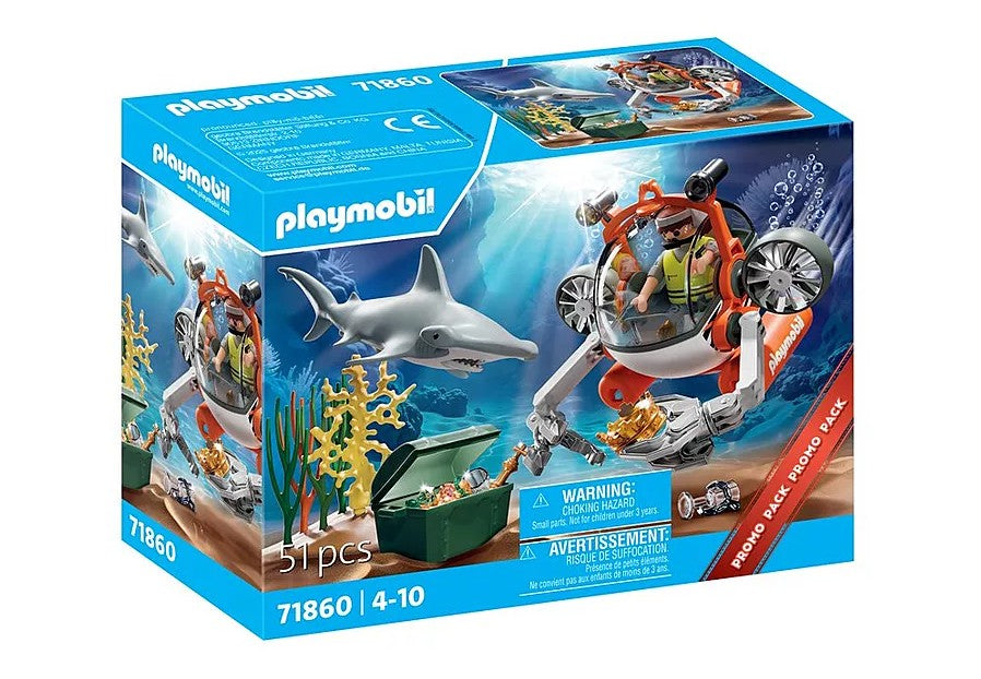 PLAYMOBIL ACTION HEROES - TREASURE HUNT PROMO PACKS WITH SUBMARINE #71860