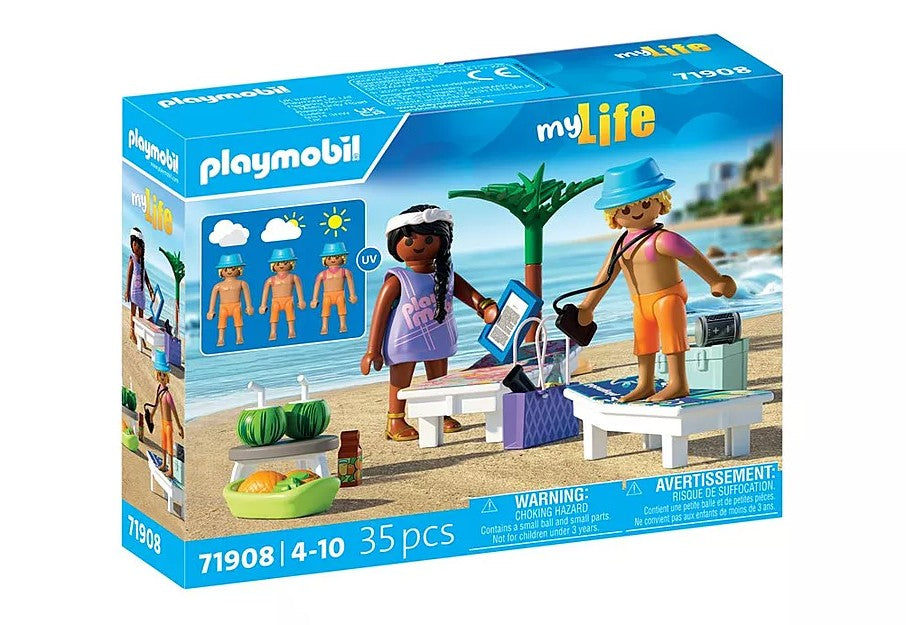 PLAYMOBIL MY LIFE - COUPLE VACANCIERS À LA PLAGE & TRANSATS #71908