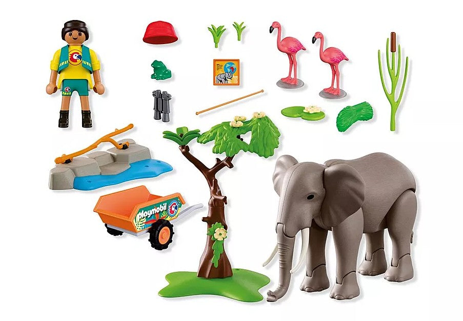 PLAYMOBIL ANIMALS & FRIENDS - PROMO PACK ELEPHANT ET SOIGNEUR #72068