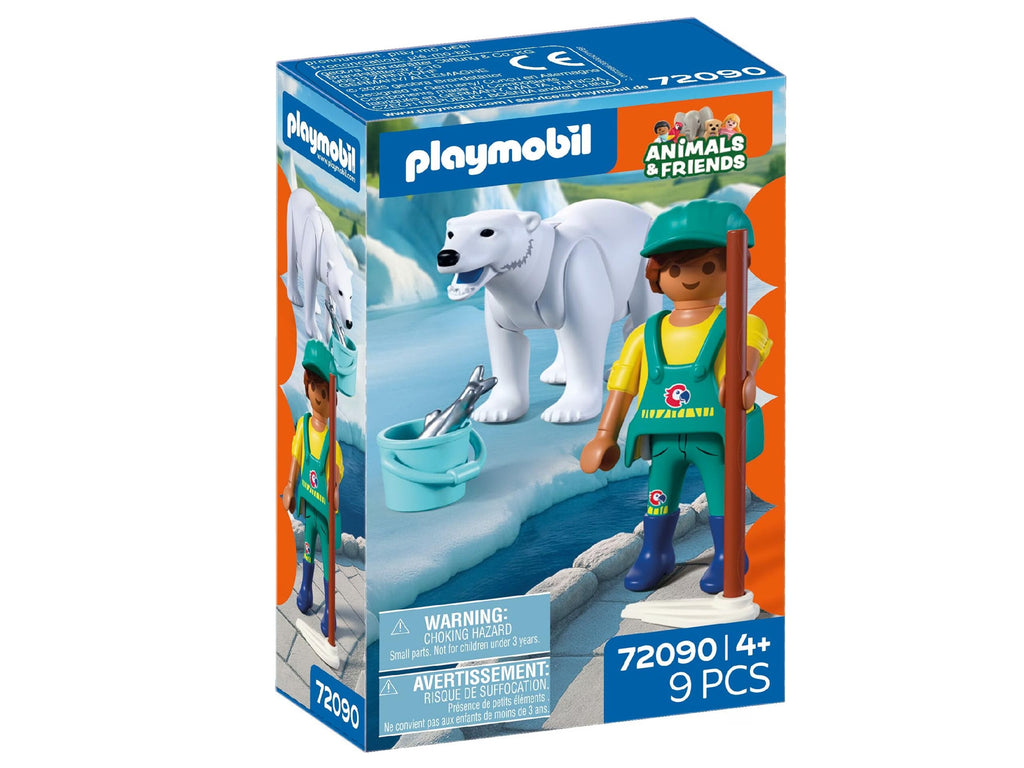 PLAYMOBIL ANIMALS & FRIENDS - POLAR BEAR AND ZOO KEEPER #72090