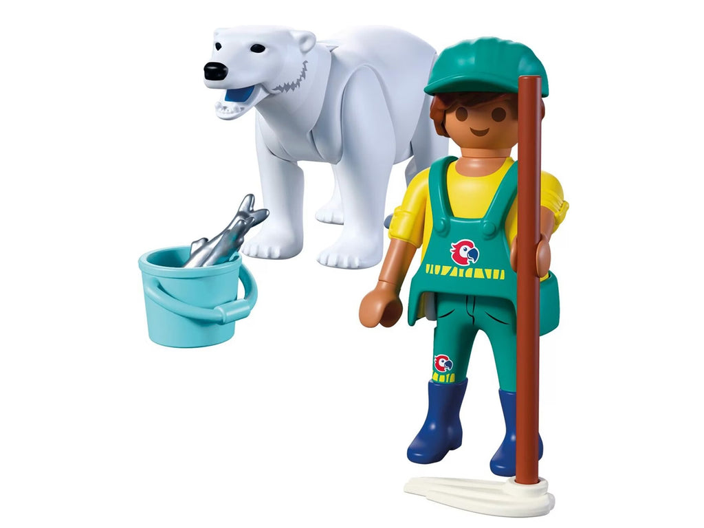 PLAYMOBIL ANIMALS & FRIENDS - POLAR BEAR AND ZOO KEEPER #72090