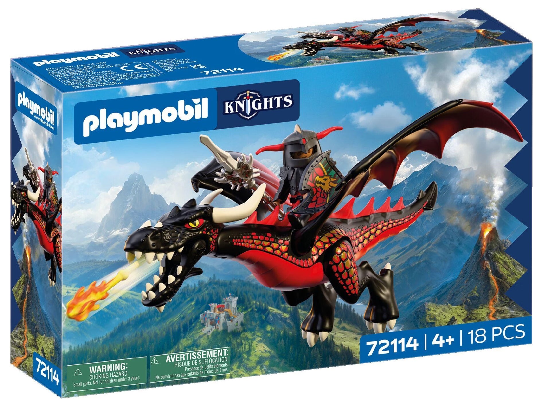 PLAYMOBIL KNIGHTS - DRAGON NOIR & CHEVALIER #72114