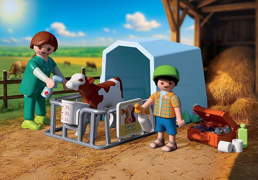 PLAYMOBIL COUNTRY - MOBILE VETERINARIAN & CALF #72167