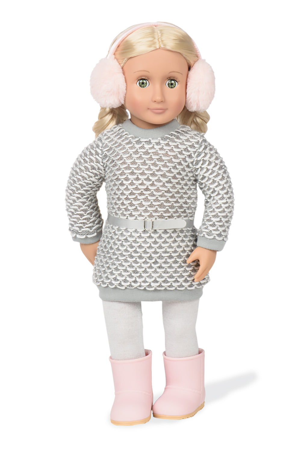 ENSEMBLE VÊTEMENTS OG - ROBE EN TRICOT "WINTER STYLE" POUR POUPÉE DE 46 CM