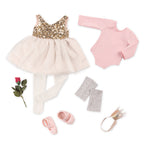 ENSEMBLE VÊTEMENTS DE LUXE OG - MAILLOT, TUTU ET COLLANTS "OPENING NIGHT" POUR POUPÉE DE 46 CM